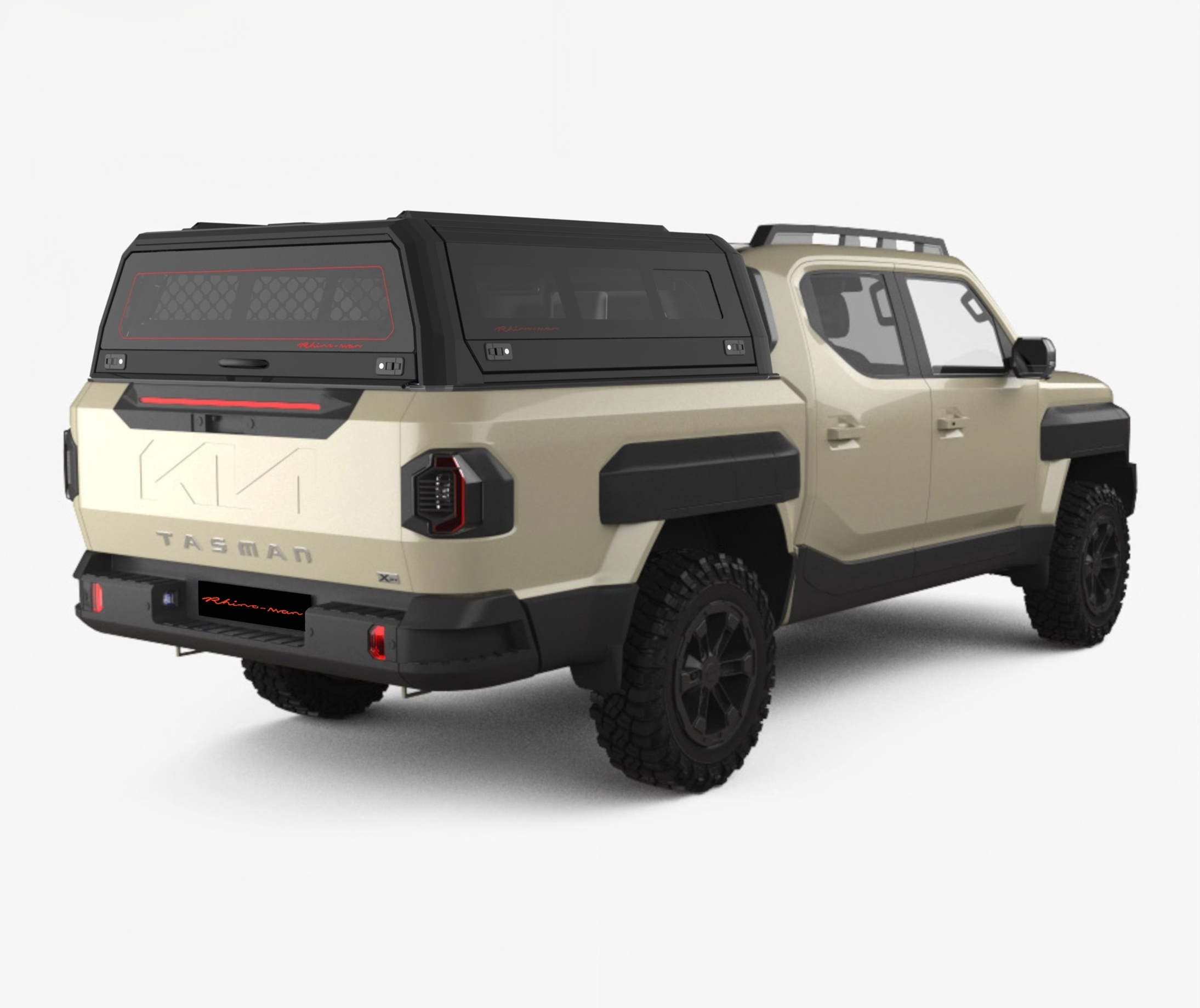 Kia Tasman DC XT All Black on Khaki