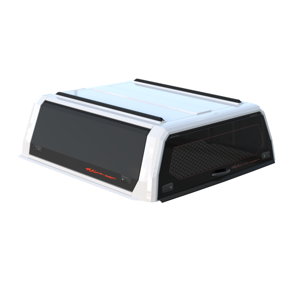 Rhinoman-XP-White-Frame-Black-Doors-Closed-Doors